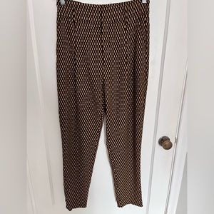 Black and Tan Geometric Ultra High-waist Trouser